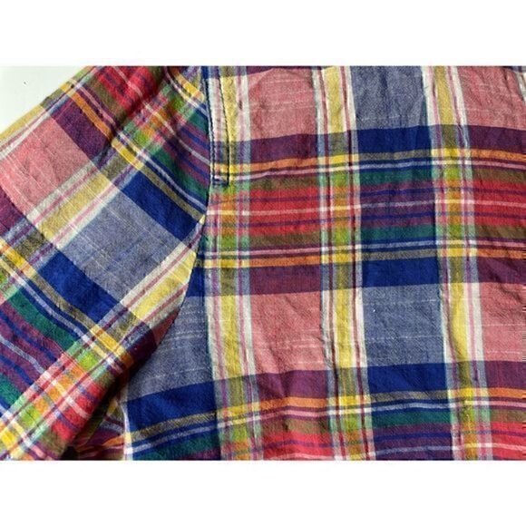 EUC Women’s Colorful & Preppy Boyfit J Crew Plaid Button Down Shirt Size Medium - Picture 9 of 11